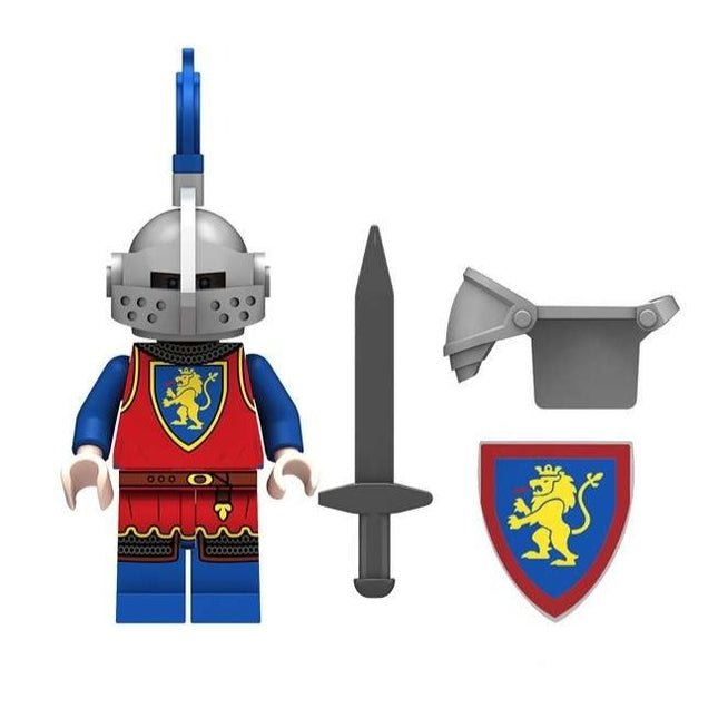 Red Lion Medieval Knight Custom Soldier Minifigure
