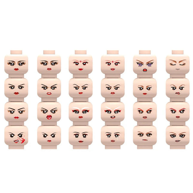 Female Minifigure Heads Expressions Custom Accessory