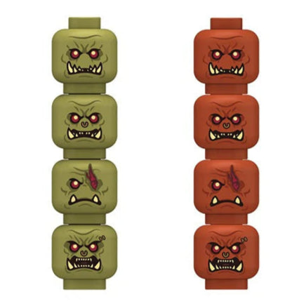 Orc Minifigure Expression Heads Custom Accessory