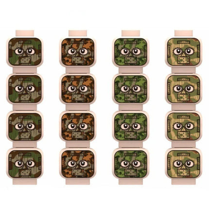 Camouflage Minifigure Heads Custom Accessory