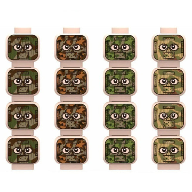 Camouflage Minifigure Heads Custom Accessory