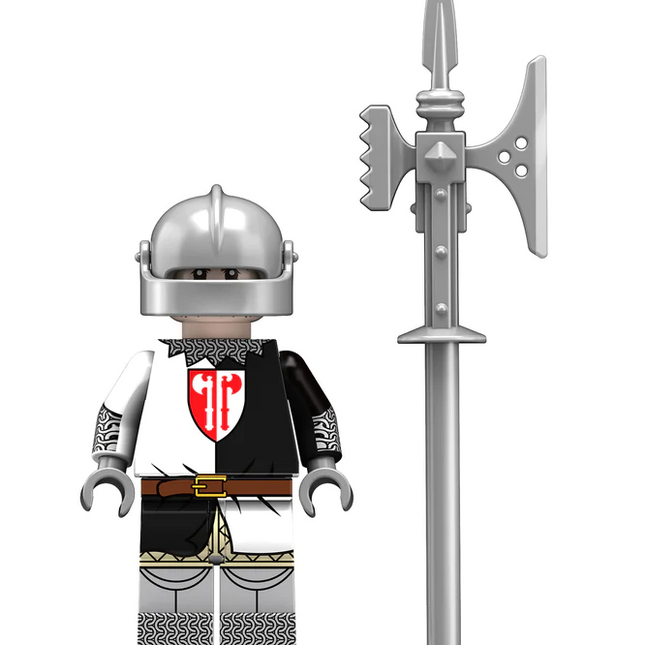 Medieval Knight with Poleaxe Custom Minifigure