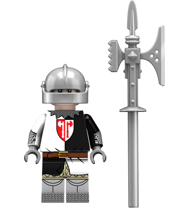 Medieval Knight with Poleaxe Custom Minifigure