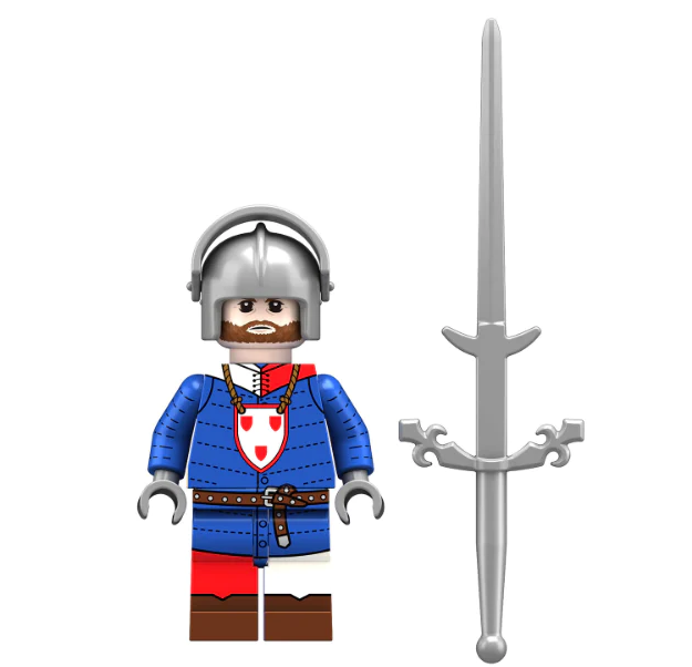 Medieval Knight with Greatsword Custom Minifigure