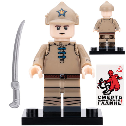 Soviet Union Cavalry Military Soldier Custom Minifigure