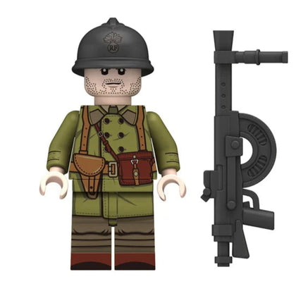 WW2 French Infantry Soldier Custom Military Minifigure