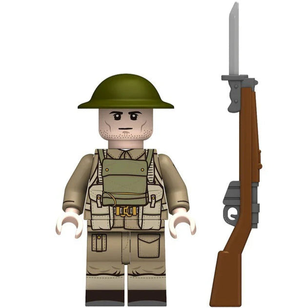 WW2 British Army Infantry Soldier Custom Military Minifigure