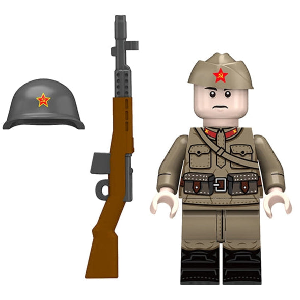 World War II Soviet infantry Soldier Custom Military Minifigure