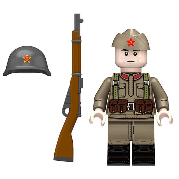 World War II Soviet infantry Soldier Custom Military Minifigure