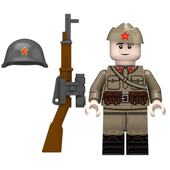 World War II Soviet infantry Soldier Custom Military Minifigure