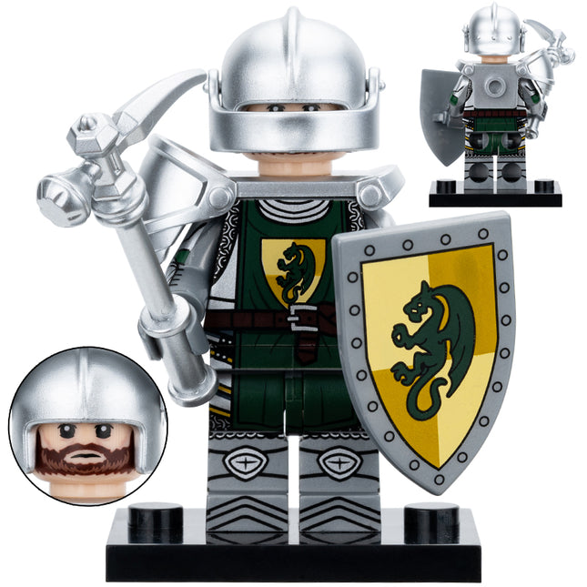 Medieval Green Dragon Knight Custom Military Minifigure