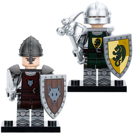 2 x Medieval Knights Custom Military Minifigure