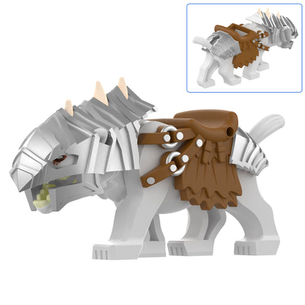 White Wargs Armored Custom Lord of the Rings Minifigure