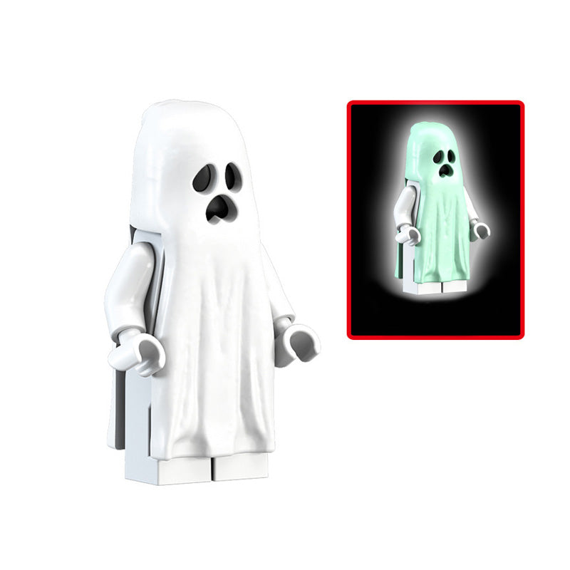 Glow in the Dark Ghost Custom Minifigure Minifigure Bricks