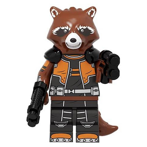 Rocket Raccoon Custom Marvel Superhero Minifigure - Minifigure Bricks