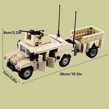 USA Desert Humvee with Trailer Custom Military MOC
