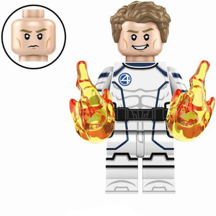 Human Torch (Space Suit) Custom Marvel Superhero Minifigure
