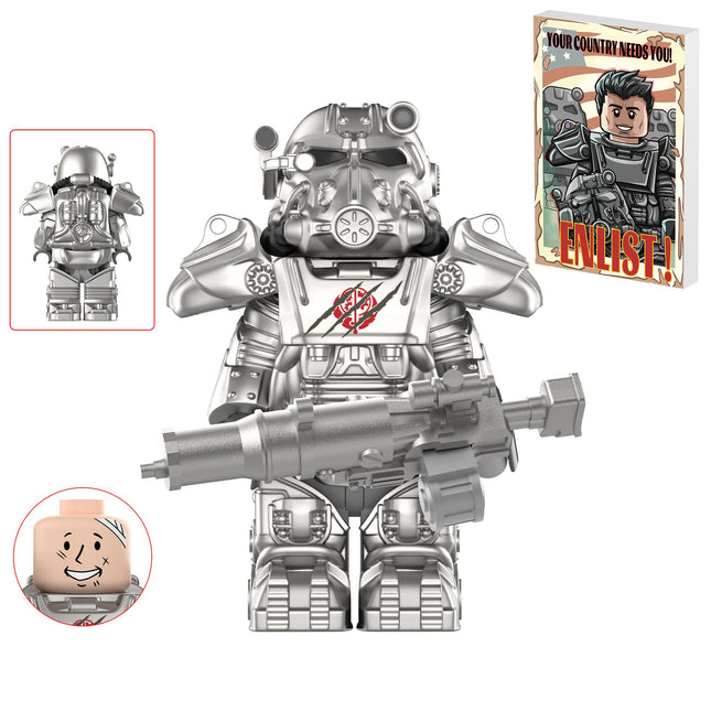 Brotherhood of Steel T-60 Power Armor (Bear Claw) Custom Fallout Minifigure