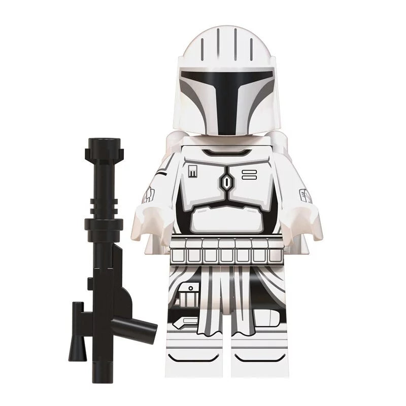 Mandalorian Bounty Hunter White Armor Custom Star Wars Minifigure Minifigure Bricks