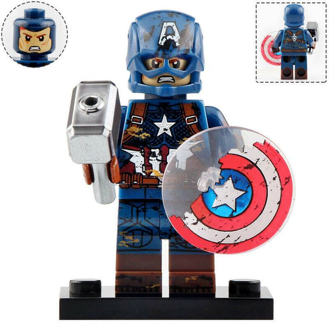 Captain America Battle Damaged Custom Marvel Superhero Minifigure
