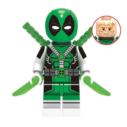 Green Lantern Deadpool Custom Marvel DC Superhero Minifigure