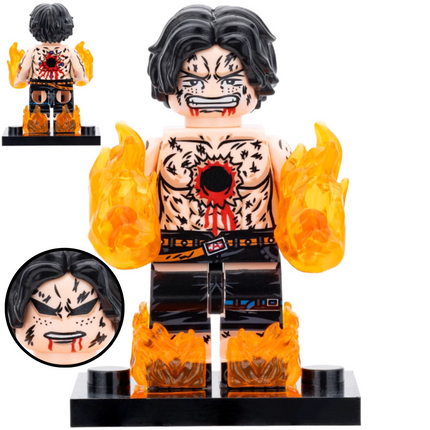 Portgas D. Ace Custom One Piece Anime Minifigure