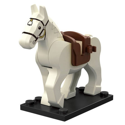 Military War Horse (White) Custom Minifigure