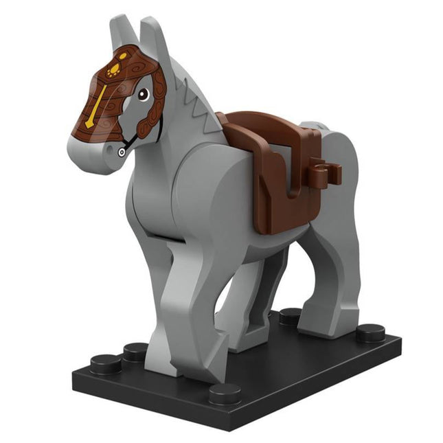 Military War Horse (Grey) Custom Minifigure