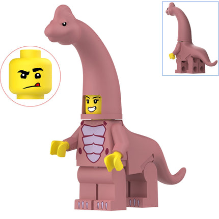 Purple Brachiosaurus Costumed Fan Custom Minifigure