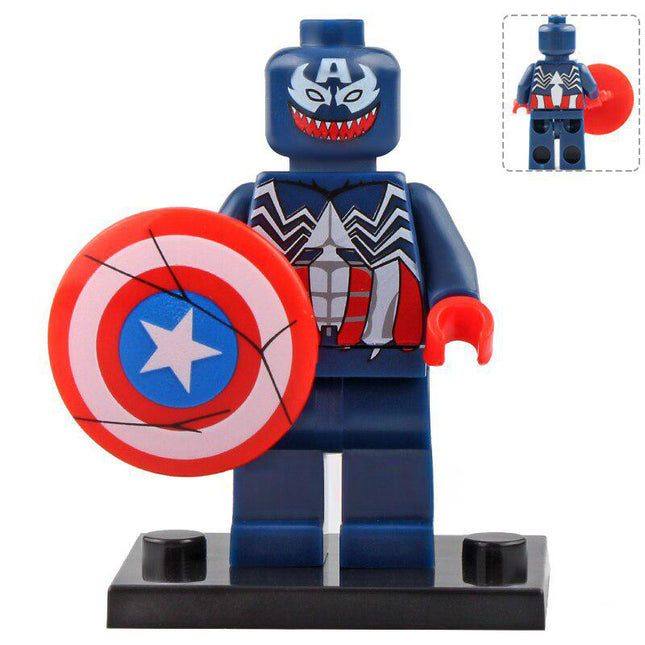 Symbiote Captain America Custom Marvel Superhero Minifigure