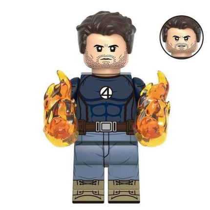 Human Torch (Fantastic Four) Custom Marvel Superhero Minifigure