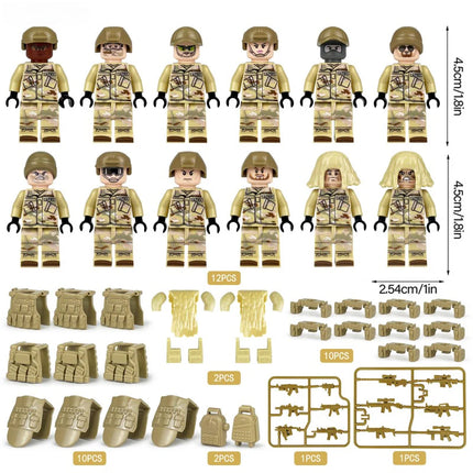 Desert Military Soldier Unit Minifigure Bundle Set