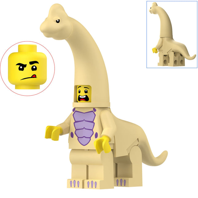 Yellow Brachiosaurus Costumed Fan Custom Minifigure