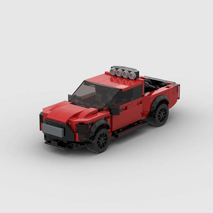 Ford Ranger Red Pickup Truck Custom Car MOC