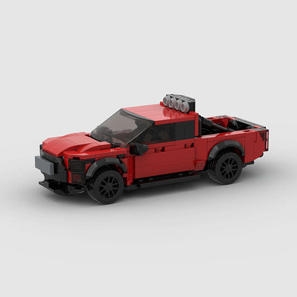 Ford Ranger Red Pickup Truck Custom Car MOC