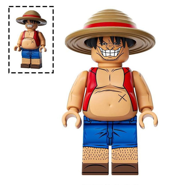 Fat Monkey D. Luffy Custom One Piece Anime Minifigure