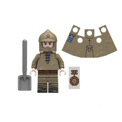 Soviet Road Construction Soldier Custom Military Minifigure