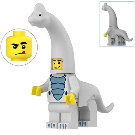 Light Blue Brachiosaurus Costumed Fan Custom Minifigure