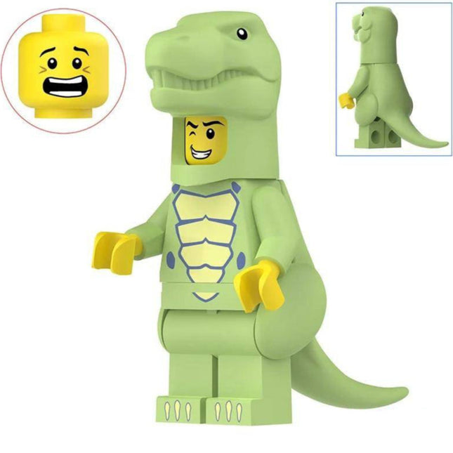 Green Tyrannosaurus Costumed Fan Custom Minifigure