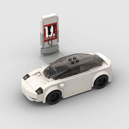 Tesla Model 3 (with Charger) Custom Car MOC