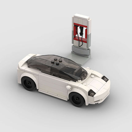 Tesla Model 3 (with Charger) Custom Car MOC