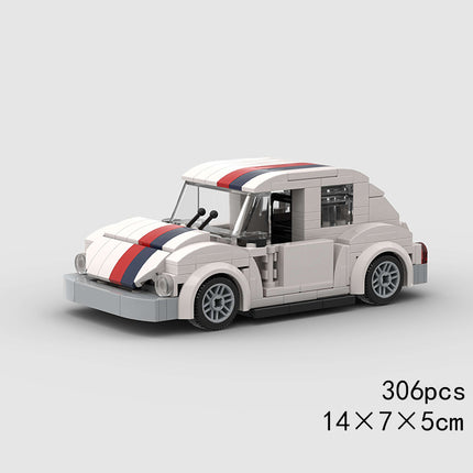 Volkswagen Beetle White Custom Car MOC