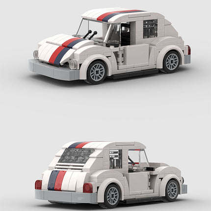 Volkswagen Beetle White Custom Car MOC
