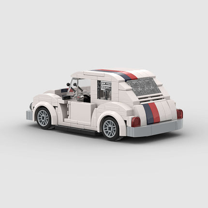 Volkswagen Beetle White Custom Car MOC