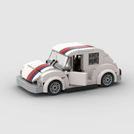 Volkswagen Beetle White Custom Car MOC
