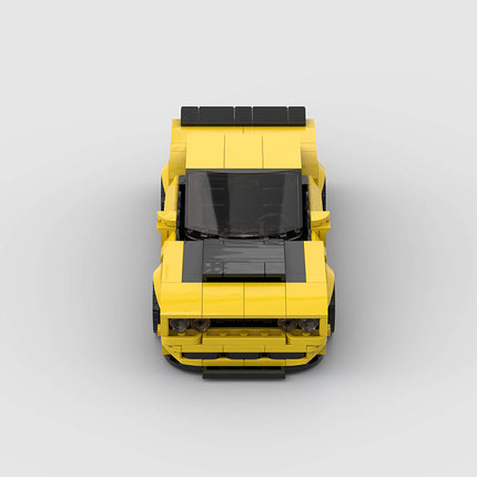 Dodge Challenger Yellow Custom Car MOC