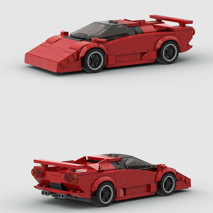 Lamborghini Countach Classic Red Custom Car MOC