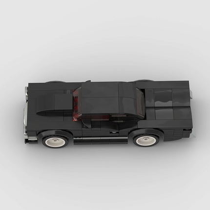 Vintage Black Muscle Car Custom Car MOC