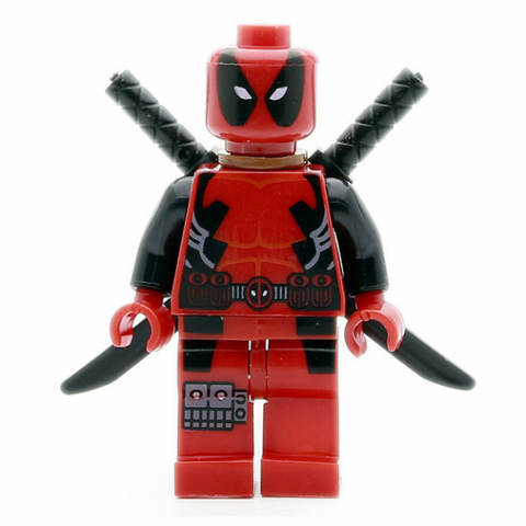 Deadpool Custom Marvel Superhero Minifigure v5 - Minifigure Bricks