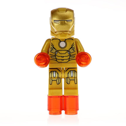 Iron Man Mark 21 Custom Gold Suit Marvel Superhero Minifigure - Minifigure Bricks